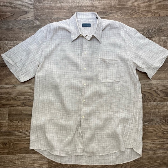 Nazareno Gabrielli Linen Button Down Shirt Made In Italy - Picture 12 of 14